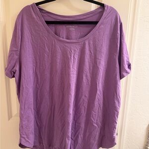 Ava & Viv Lavender Scoop Neck Short Sleeve Tee